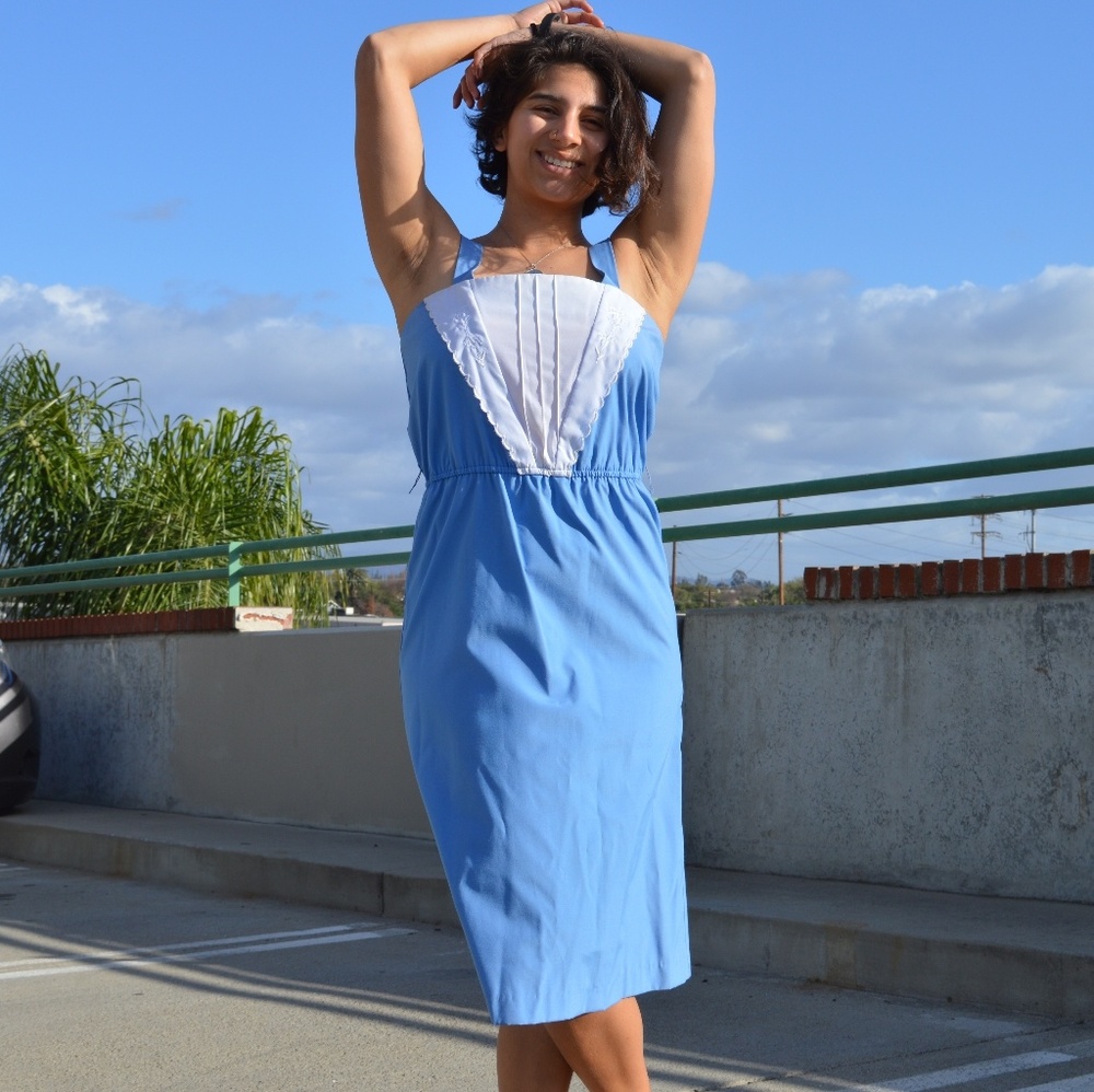 VINTAGE 50s inspired SUMMER DRESS with slit